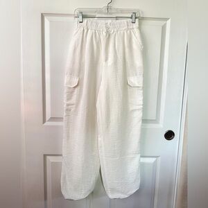 Lulus Effortlessly Breezy Ivory Cargo Jogger Pants White - Size S